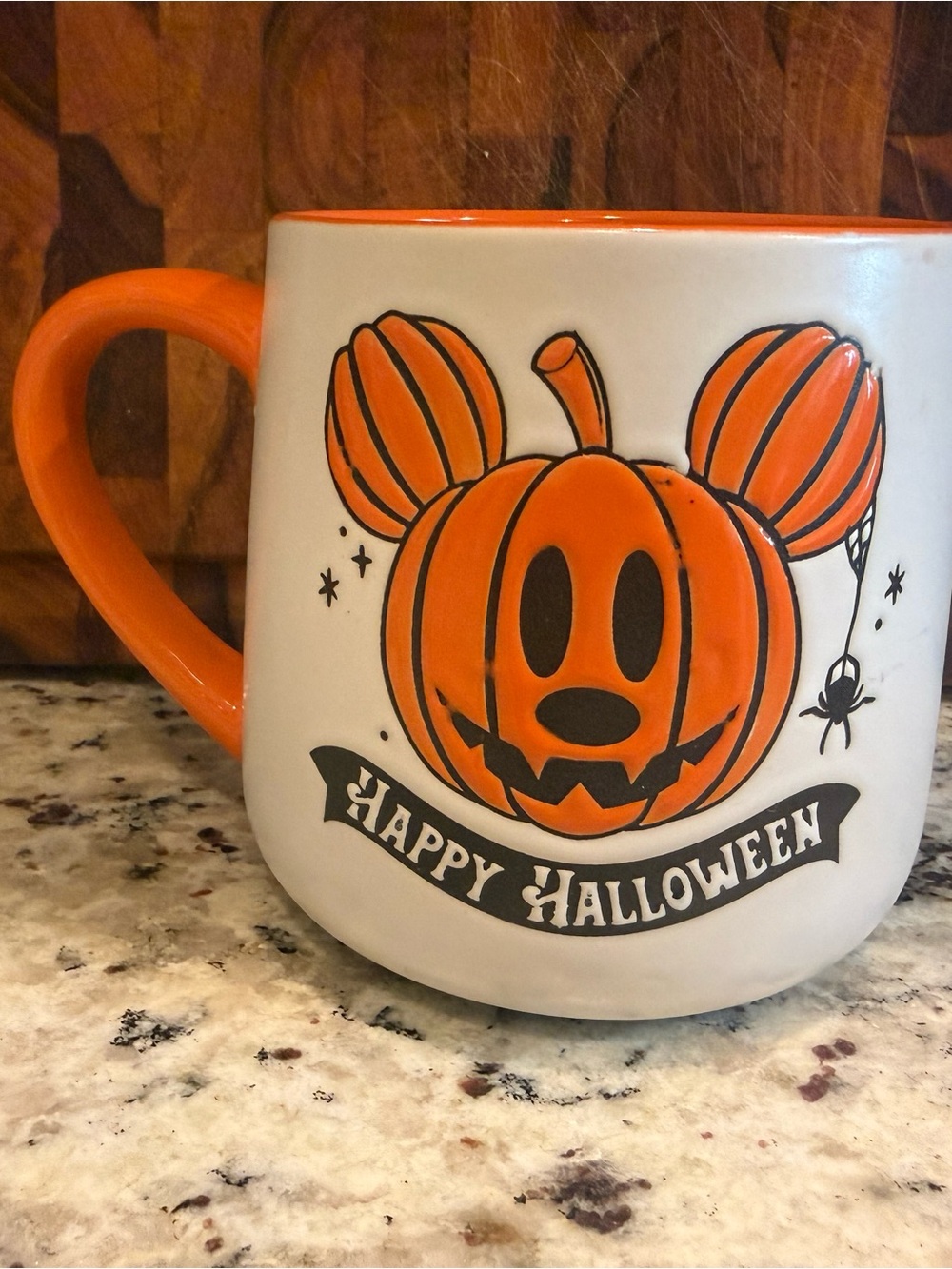 Halloween Pumpkin Mickey-Style Orange Ceramic Mug